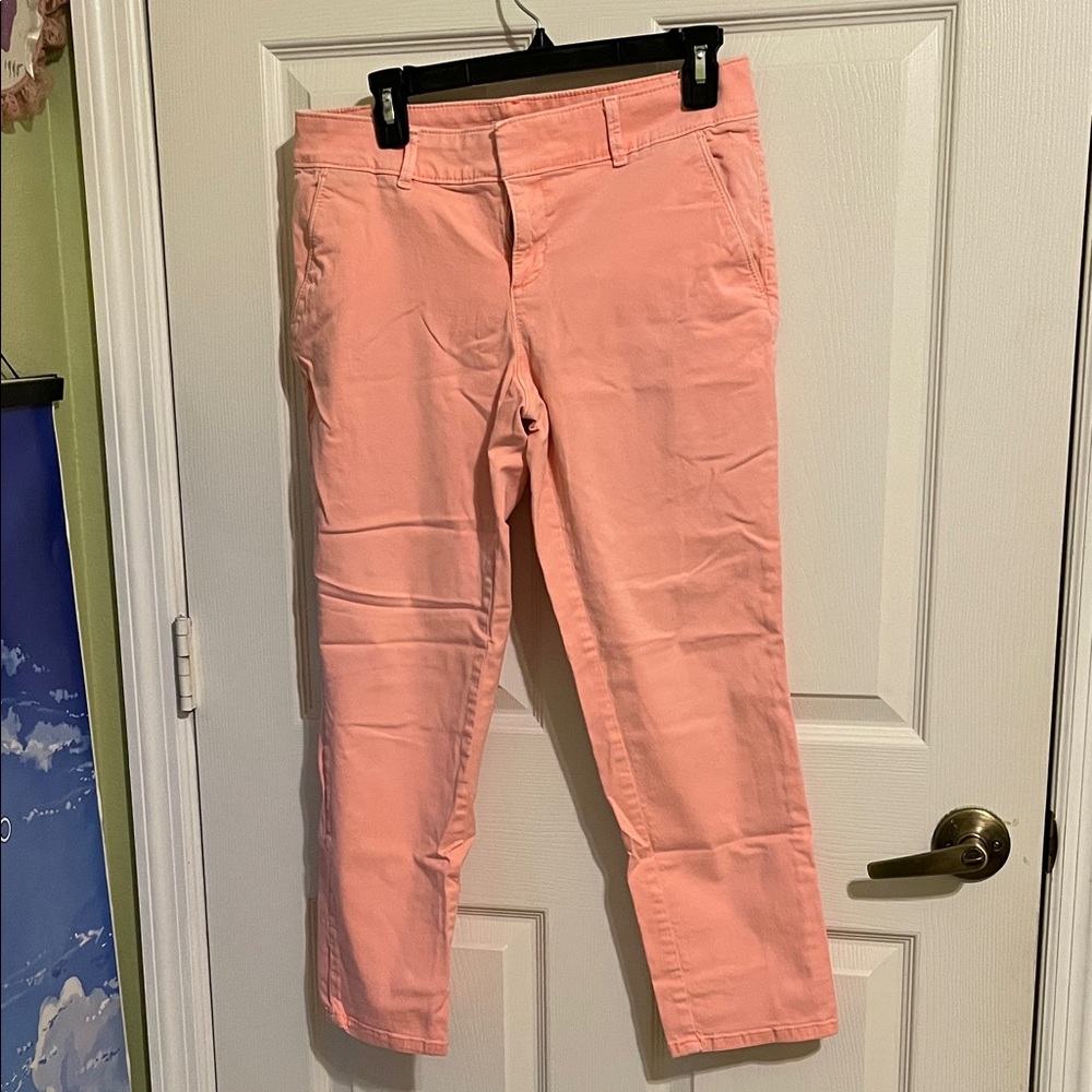 LOFT Coral Pink Ankle Cropped Straight khaki